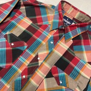 Vintage Wrangler Western Lightweight‎ Plaid Shirt